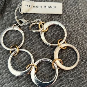 Vintage Etienne Aigner gold and silver bracelet